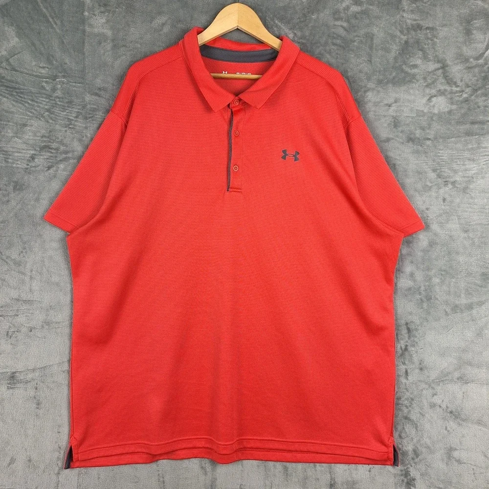 Under Armour Polo Shirt 4XL Red UA Tech Loose Athleisure Athletic Performance